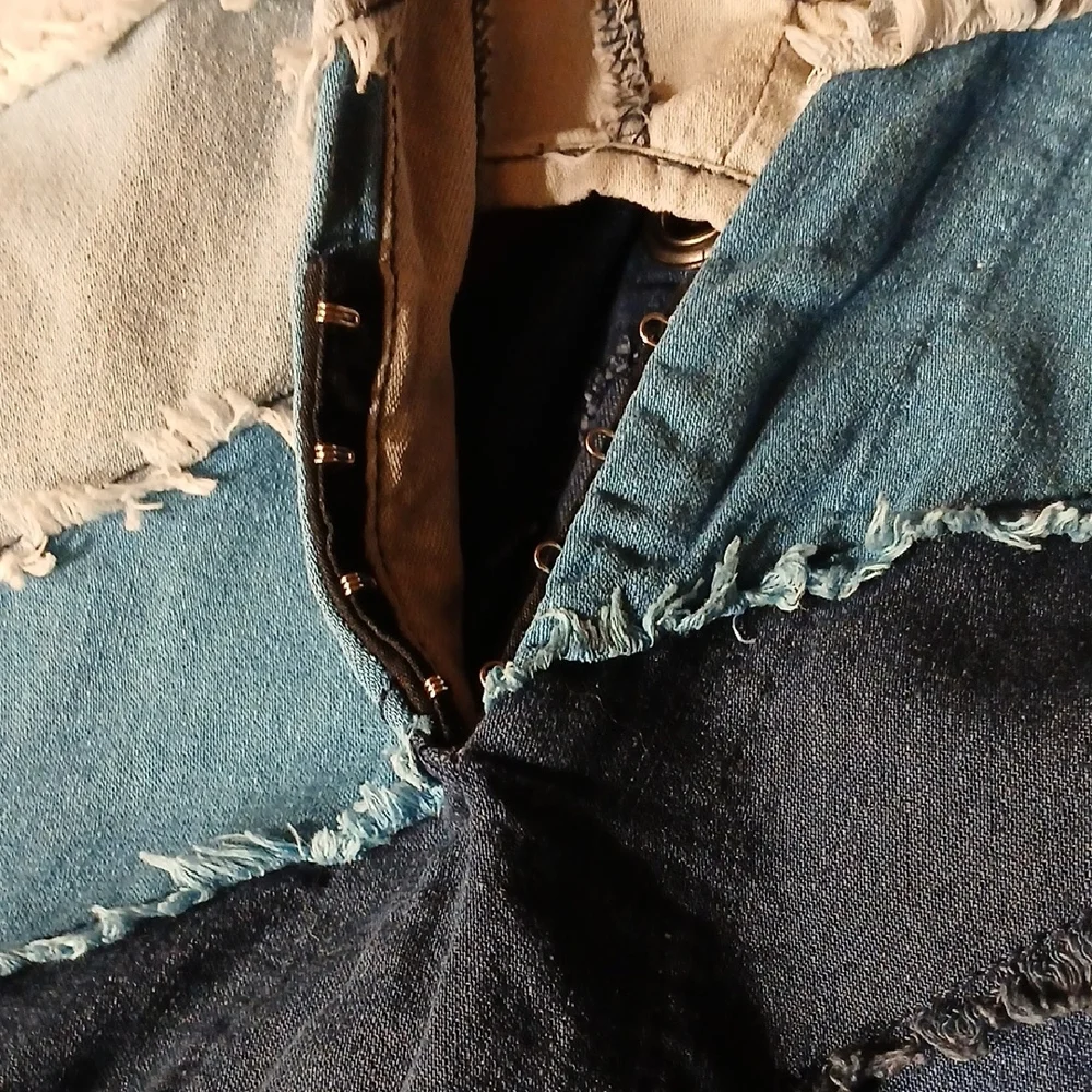 Free People Denim Patchwork Mini Dress - Picture 7 of 10